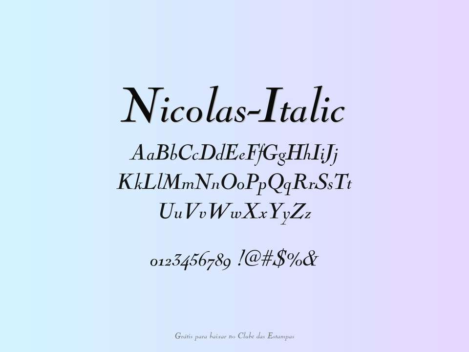 Fonte Nicolas Italic Grátis Para Baixar