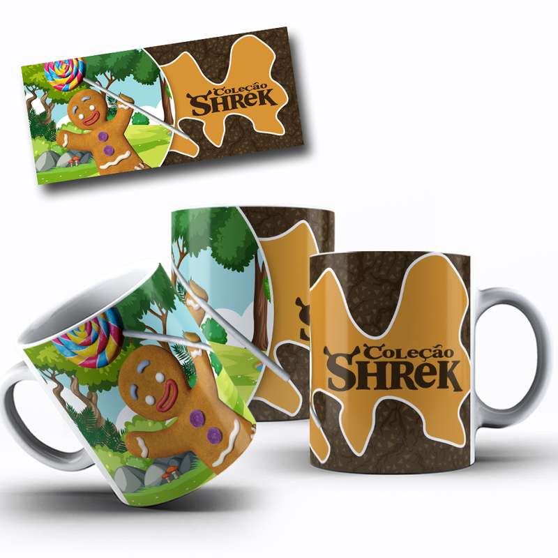 Arte Para Caneca Shrek Personagem Cookie Cartoon 8