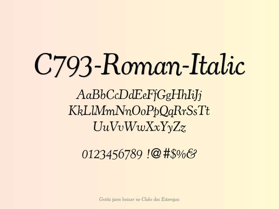 Fonte C793 Roman Italic Grátis Para Baixar