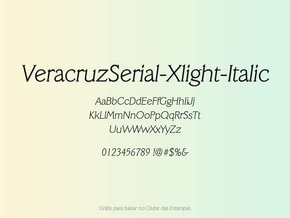 Fonte Veracruzserial Xlight Italic Grátis Para Baixar