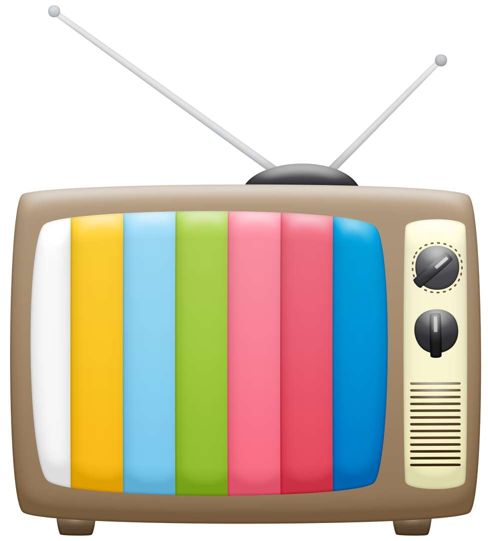 Televisor Antigo Listrado Colorido Eletroeletrônico Png Grátis Para Baixar