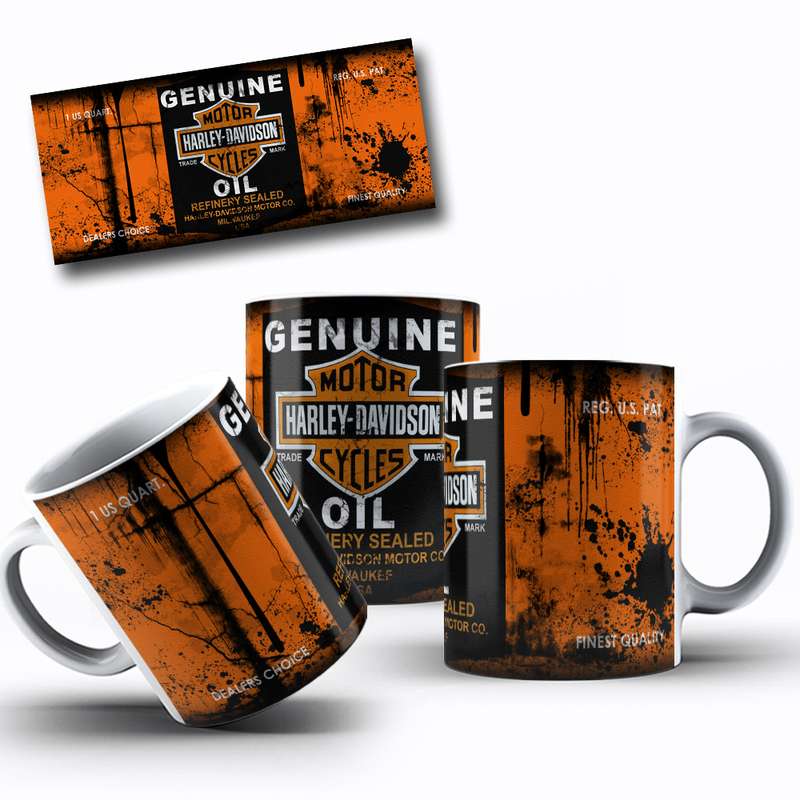 Arte Para Caneca Harley Davidson Oil Can 45