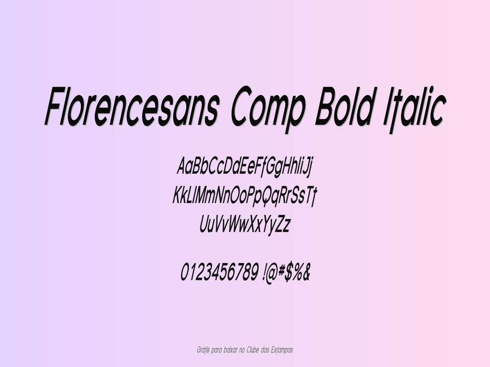 Fonte Florencesans Comp Bold Italic Grátis Para Baixar