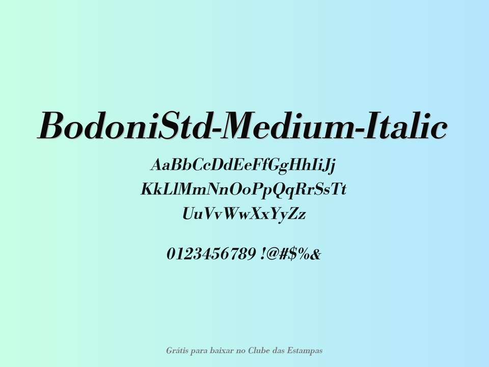 Fonte Bodonistd Medium Italic Grátis Para Baixar