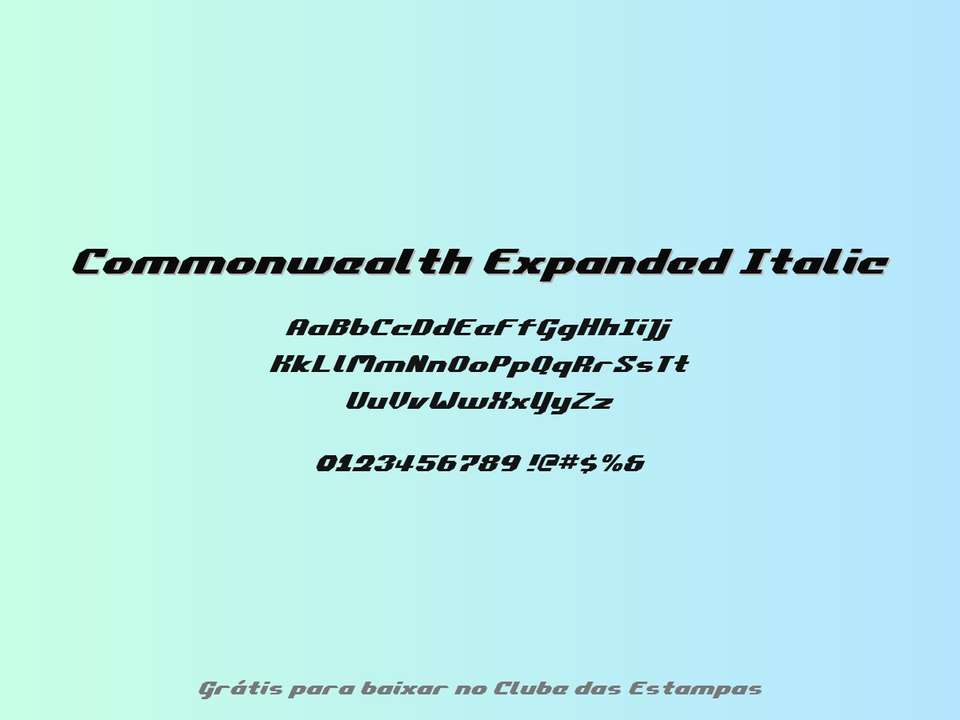 Fonte Commonwealth Expanded Italic Grátis Para Baixar