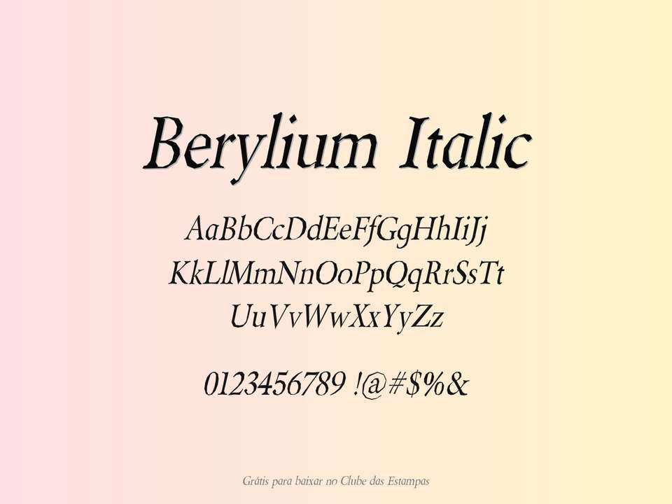 Fonte Berylium Italic Grátis Para Baixar