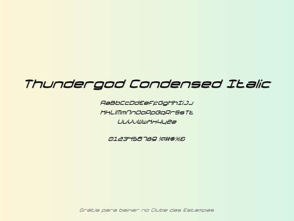 Fonte Thundergod Condensed Italic Grátis Para Baixar