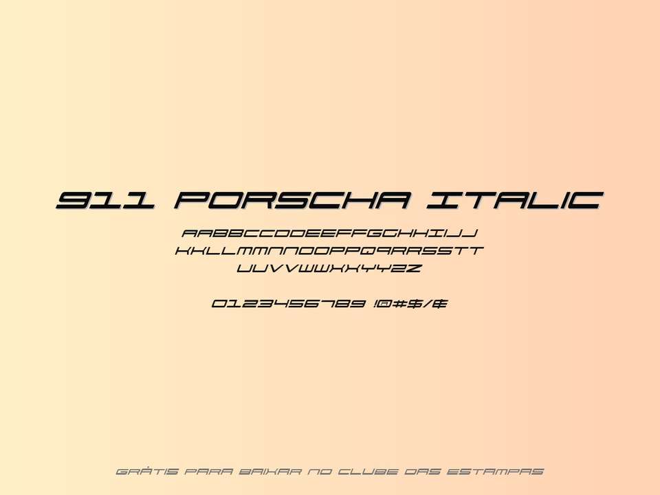 Fonte 911 Porscha Italic Grátis Para Baixar