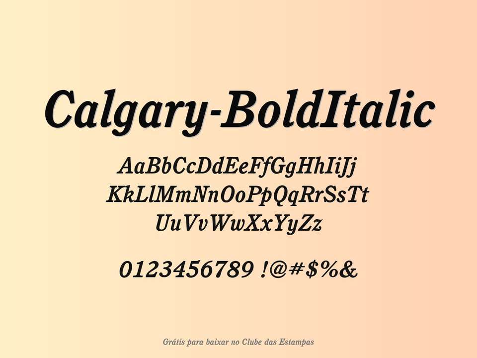 Fonte Calgary Bolditalic Grátis Para Baixar
