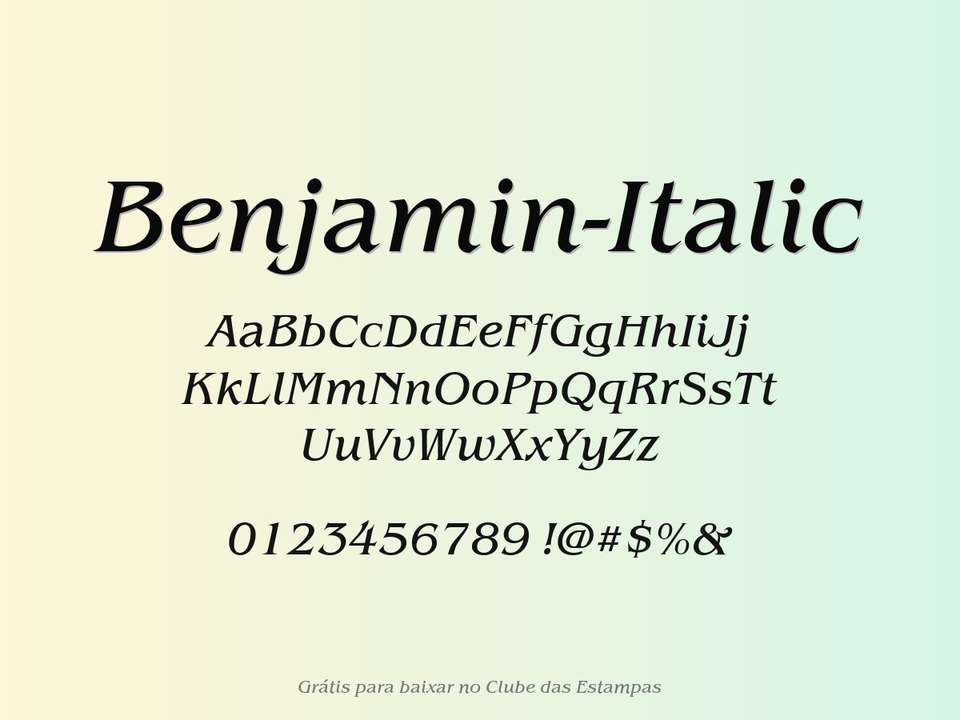 Fonte Benjamin Italic Grátis Para Baixar