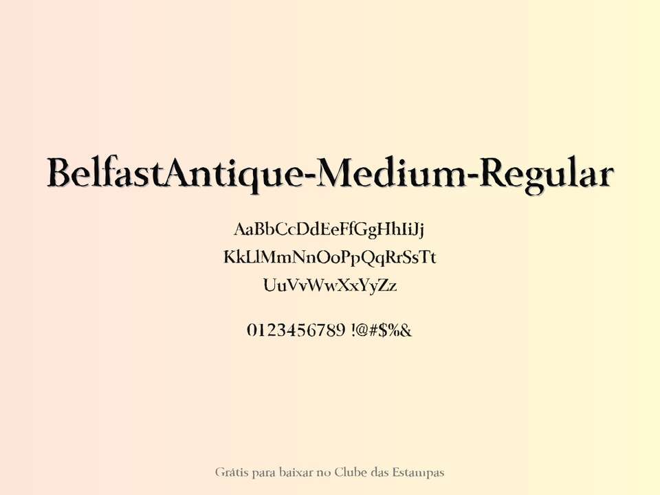Fonte Belfastantique Medium Regular Grátis Para Baixar