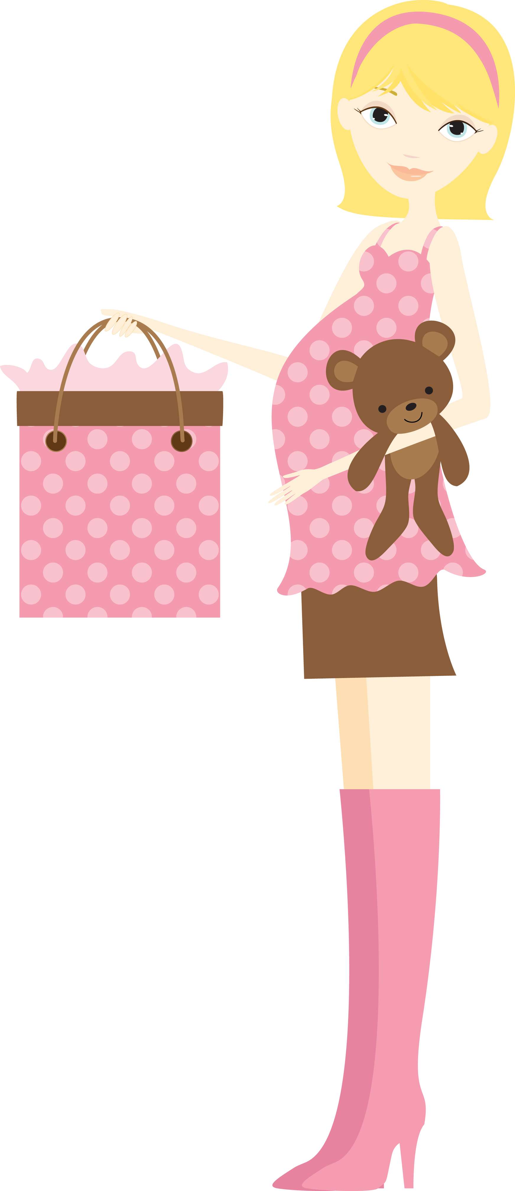 Mulher Grávida Com Sacolas Maternidade Png Grátis Para Baixar Design