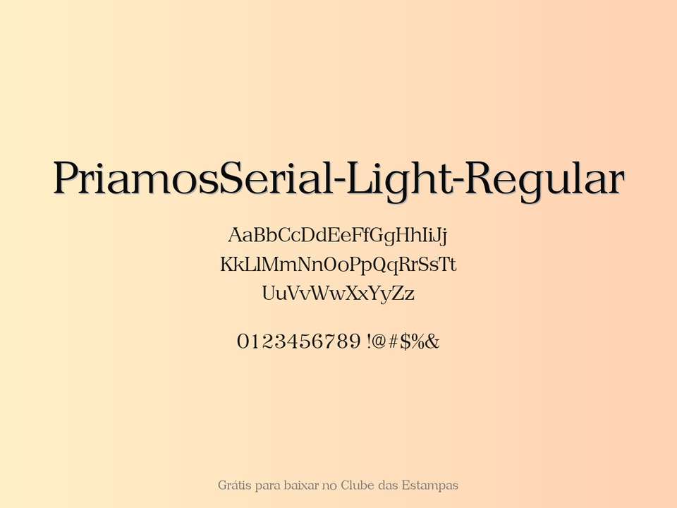 Fonte Priamosserial Light Regular Grátis Para Baixar