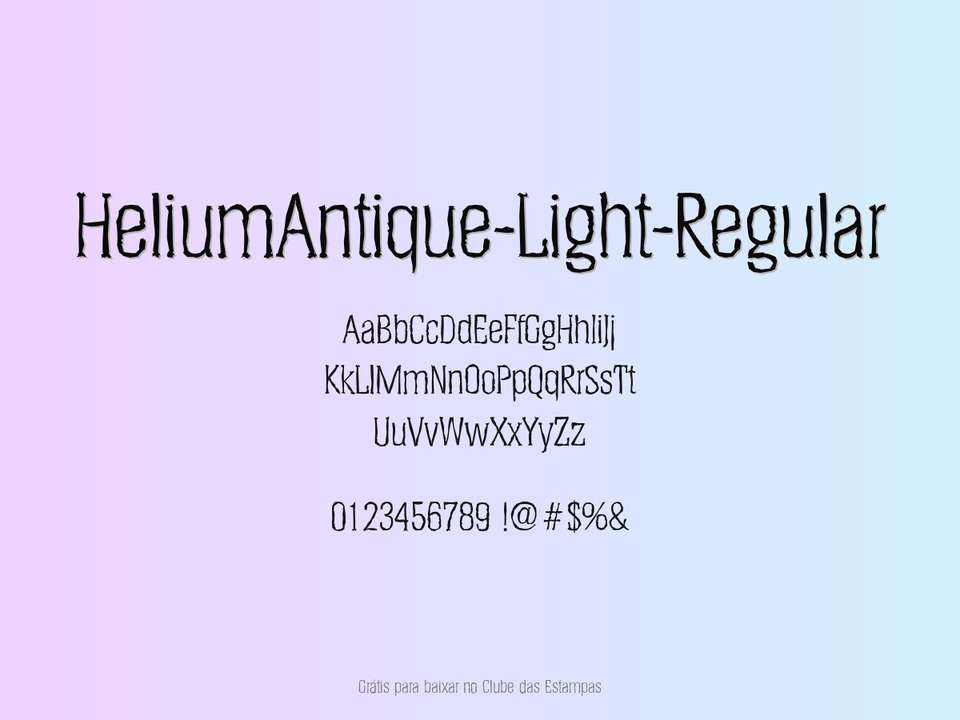 Fonte Heliumantique Light Regular Grátis Para Baixar