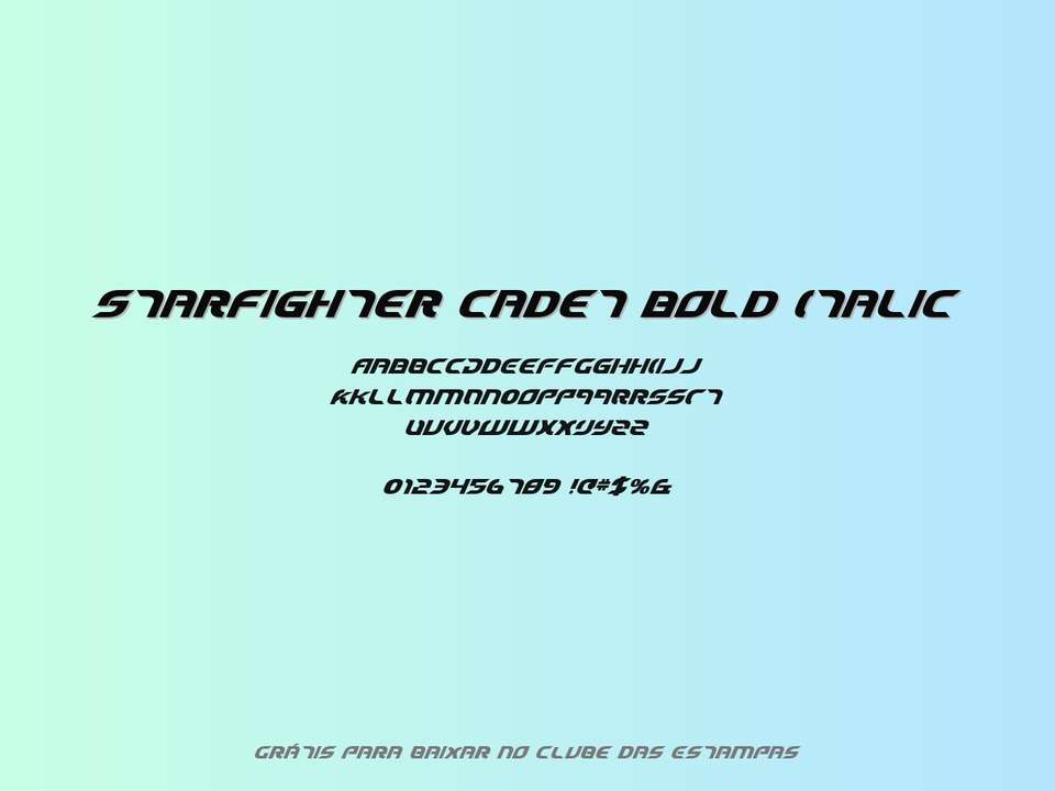 Fonte Starfighter Cadet Bold Italic Grátis Para Baixar