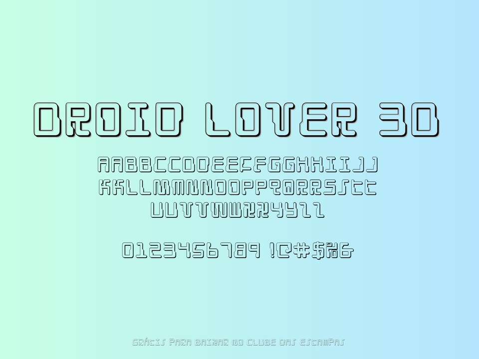 Fonte Droid Lover 3d Grátis Para Baixar