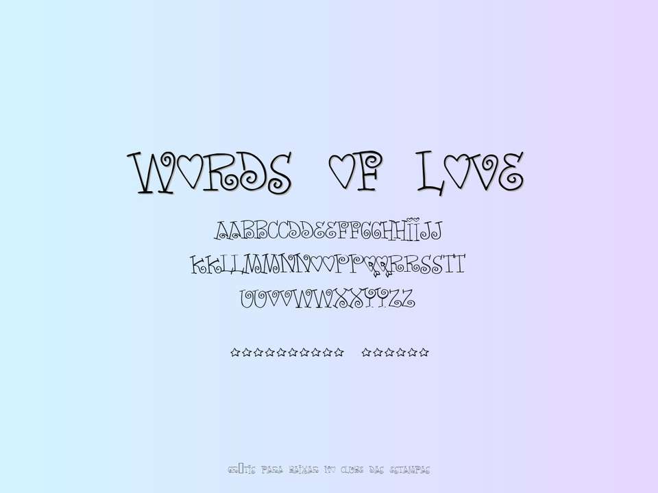 Fonte Words Of Love Grátis Para Baixar