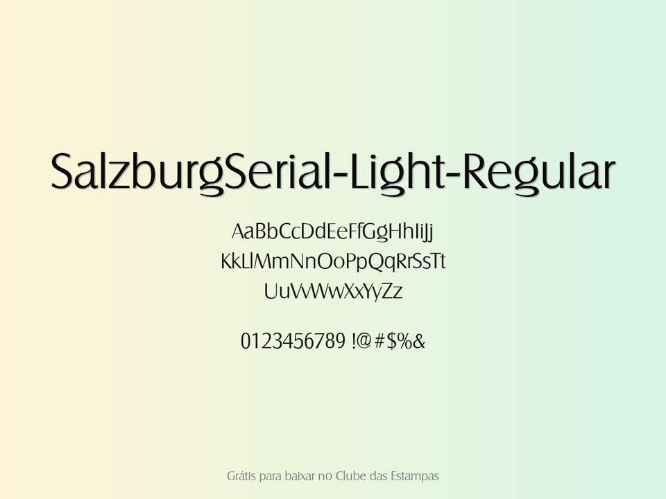 Fonte Salzburgserial Light Regular Grátis Para Baixar