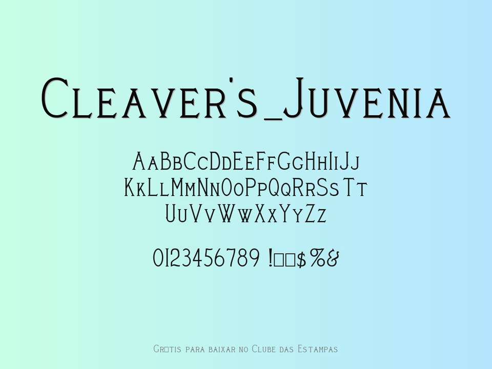 Fonte Cleaver's Juvenia Grátis Para Baixar