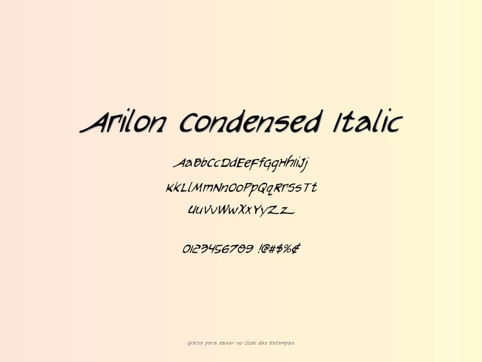 Fonte Arilon Condensed Italic Grátis Para Baixar