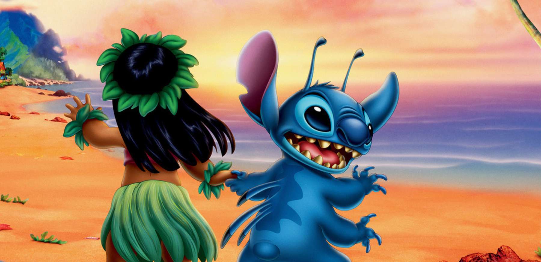 Personagens Lilo & Stitch Em Praia Tropical Desenho Animado Png Arte Para Caneca Grátis Pra Baixar