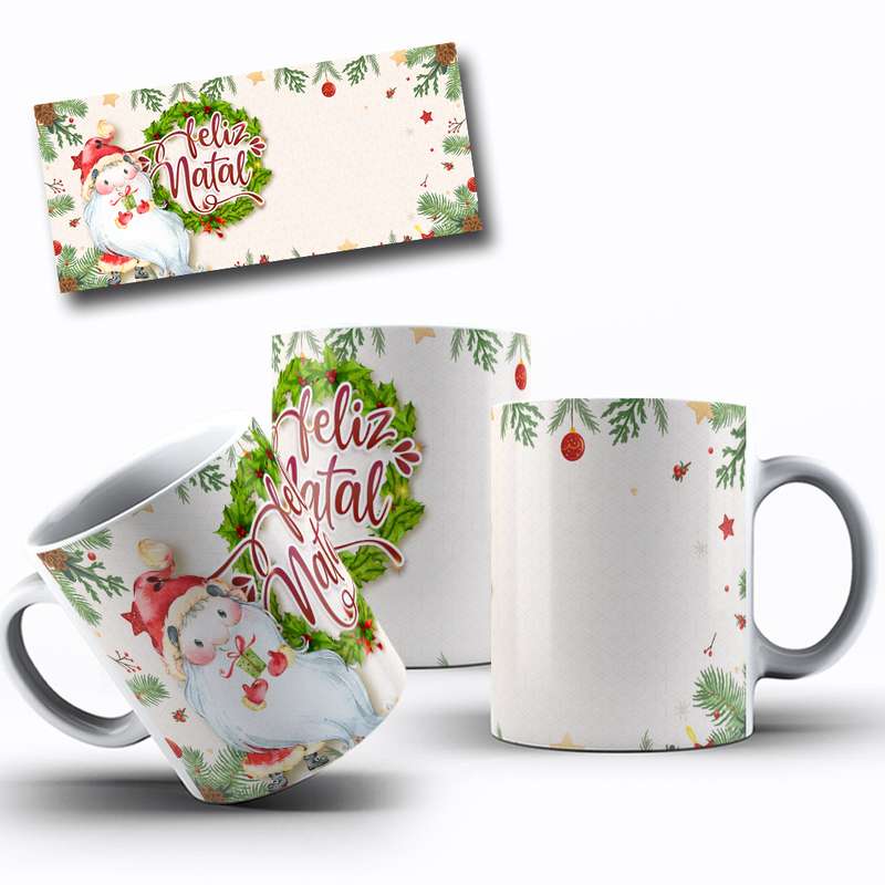 Arte Para Caneca Feliz Natal Personagem Natalino 22