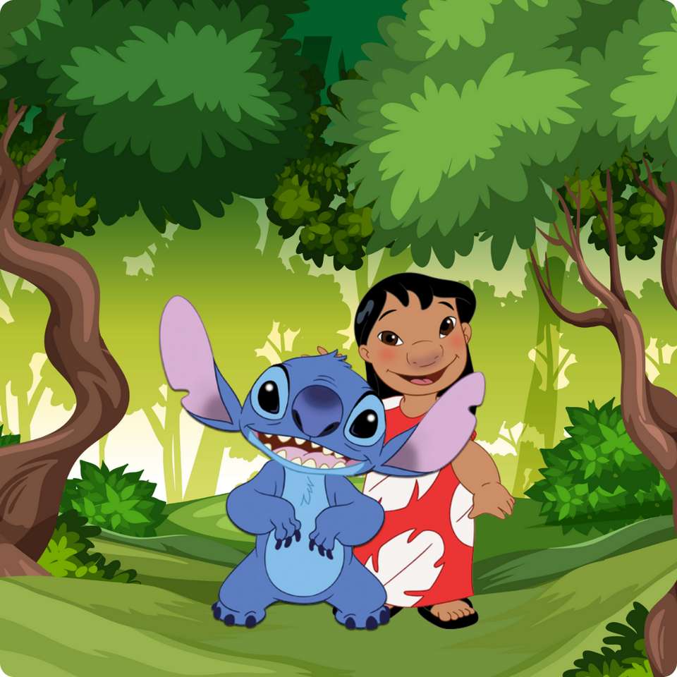Ilustração De Stitch E Lilo Em Floresta Desenho Animado Png Arte Para Caneca Grátis Pra Baixar