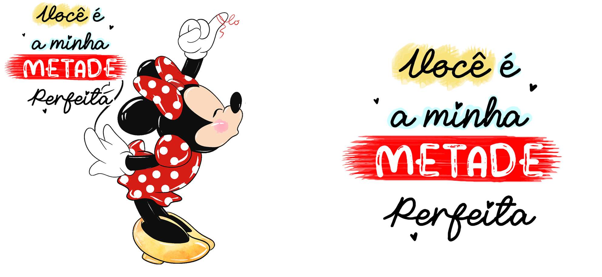 Ilustração Mickey E Minnie Em Casal Você É A Minha Metade Pe Desenho Animado Png Arte Para Caneca Gr