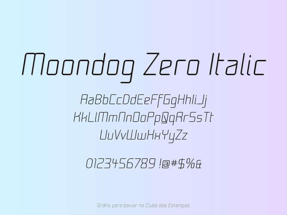 Fonte Moondog Zero Italic Grátis Para Baixar