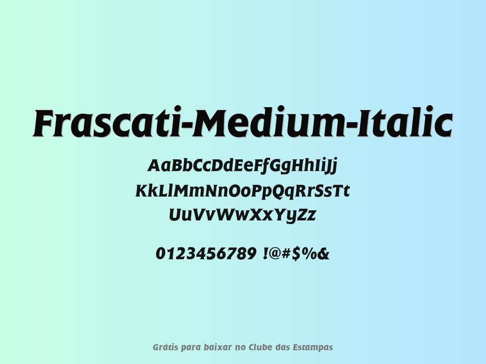Fonte Frascati Medium Italic Grátis Para Baixar