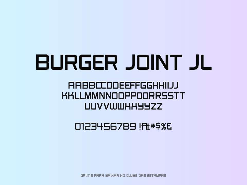 Fonte Burger Joint Jl Grátis Para Baixar