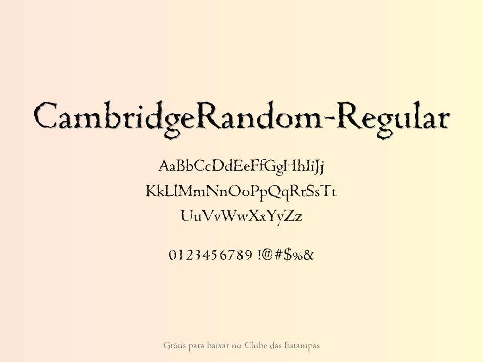 Fonte Cambridgerandom Regular Grátis Para Baixar