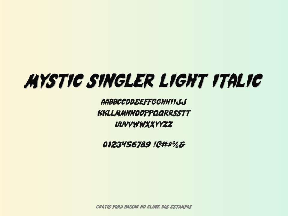 Fonte Mystic Singler Light Italic Grátis Para Baixar
