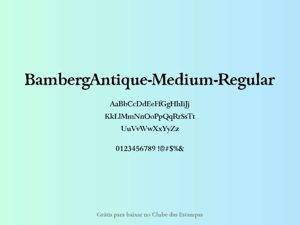 Fonte Bambergantique Medium Regular Grátis Para Baixar