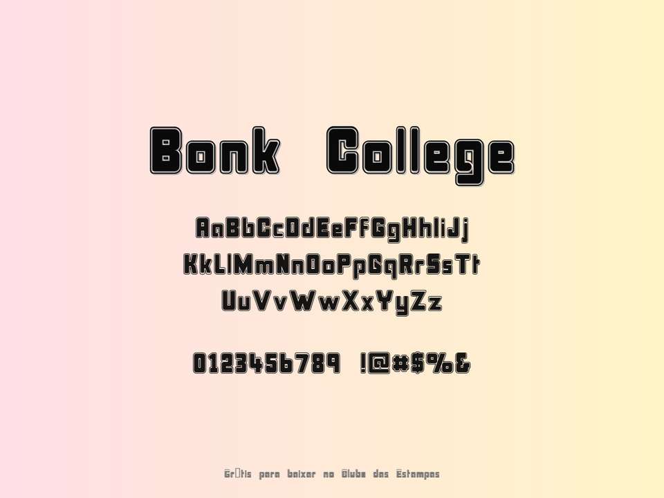 Fonte Bonk College Grátis Para Baixar