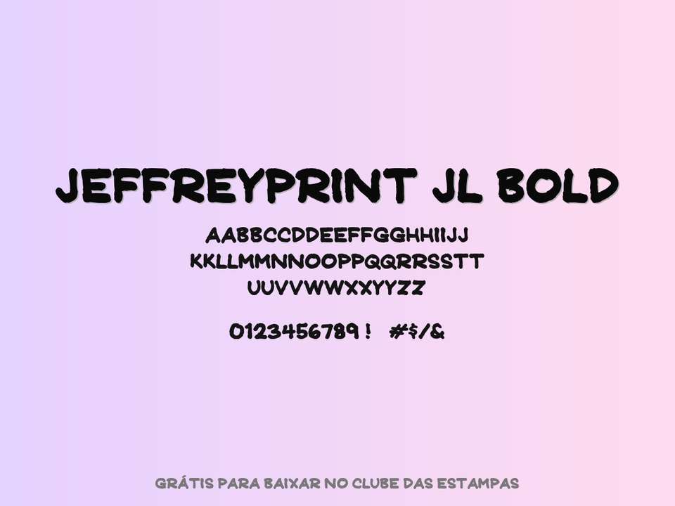 Fonte Jeffreyprint Jl Bold Grátis Para Baixar