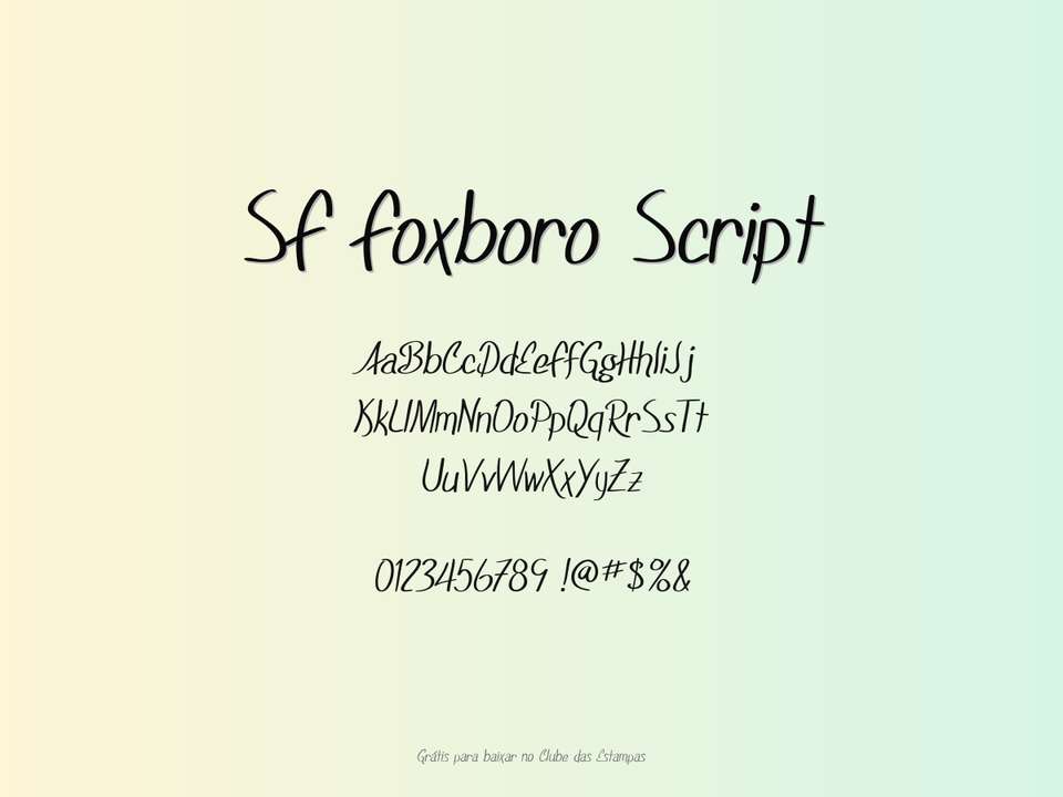Fonte Sf Foxboro Script Grátis Para Baixar