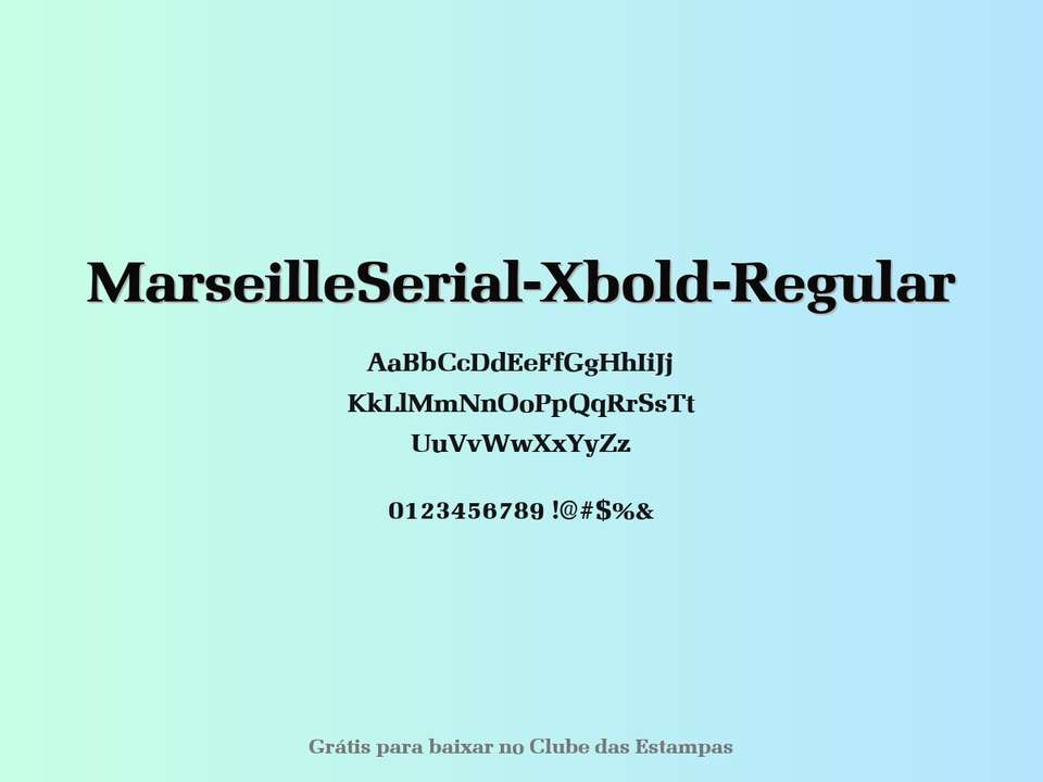 Fonte Marseilleserial Xbold Regular Grátis Para Baixar