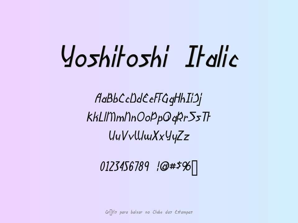 Fonte Yoshitoshi Italic Grátis Para Baixar