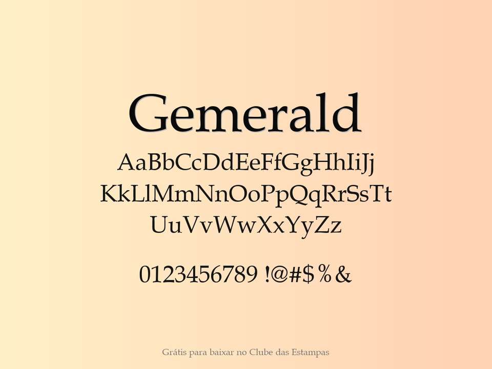 Fonte Gemerald Grátis Para Baixar