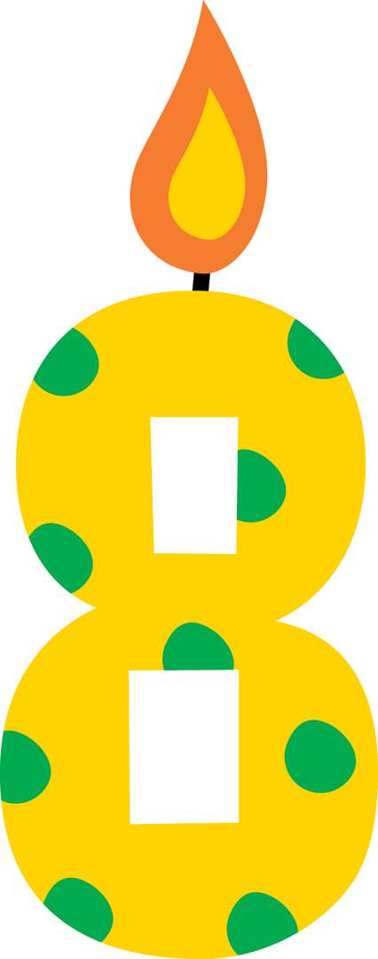 Elemento Numeral Aniversário Vela 8 Oito Anos Png (1)