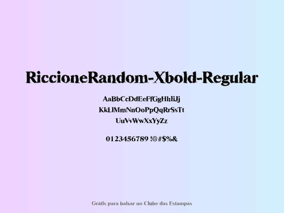 Fonte Riccionerandom Xbold Regular Grátis Para Baixar