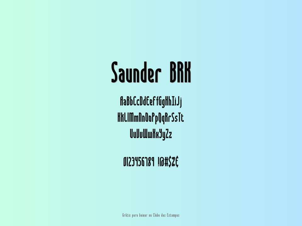 Fonte Saunder Brk Grátis Para Baixar
