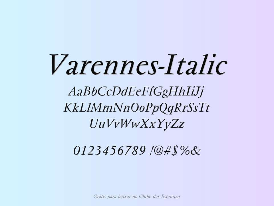 Fonte Varennes Italic Grátis Para Baixar