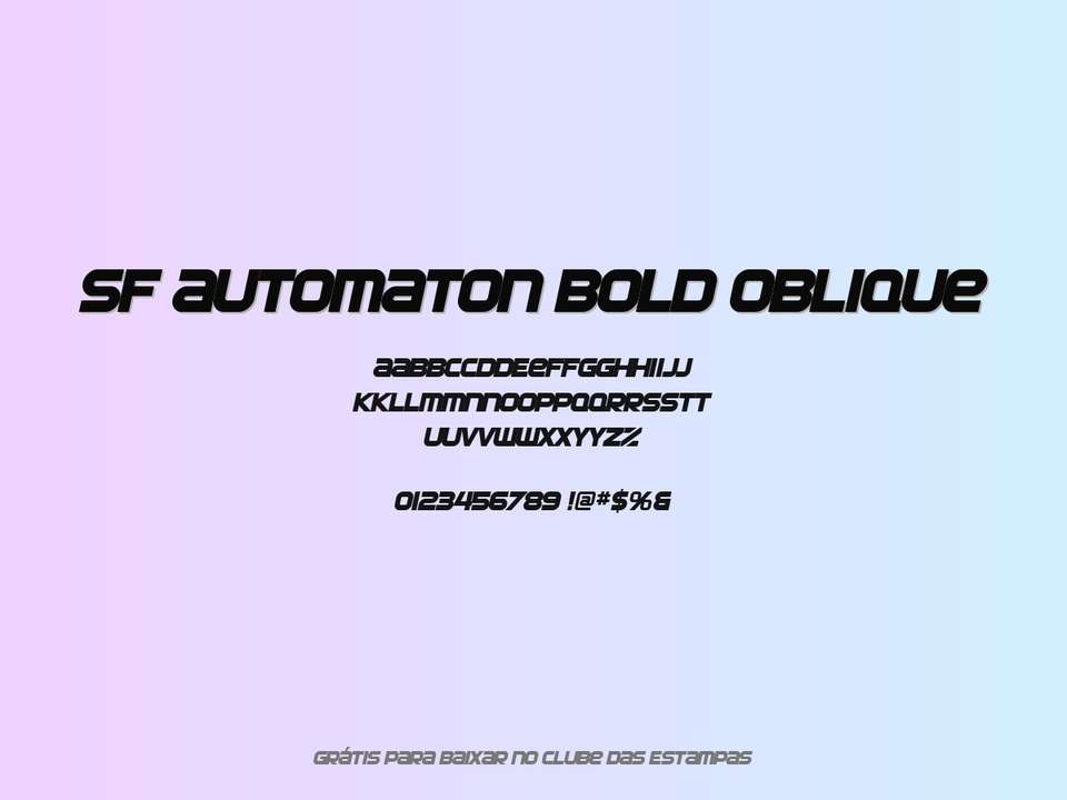 Fonte Sf Automaton Bold Oblique Grátis Para Baixar