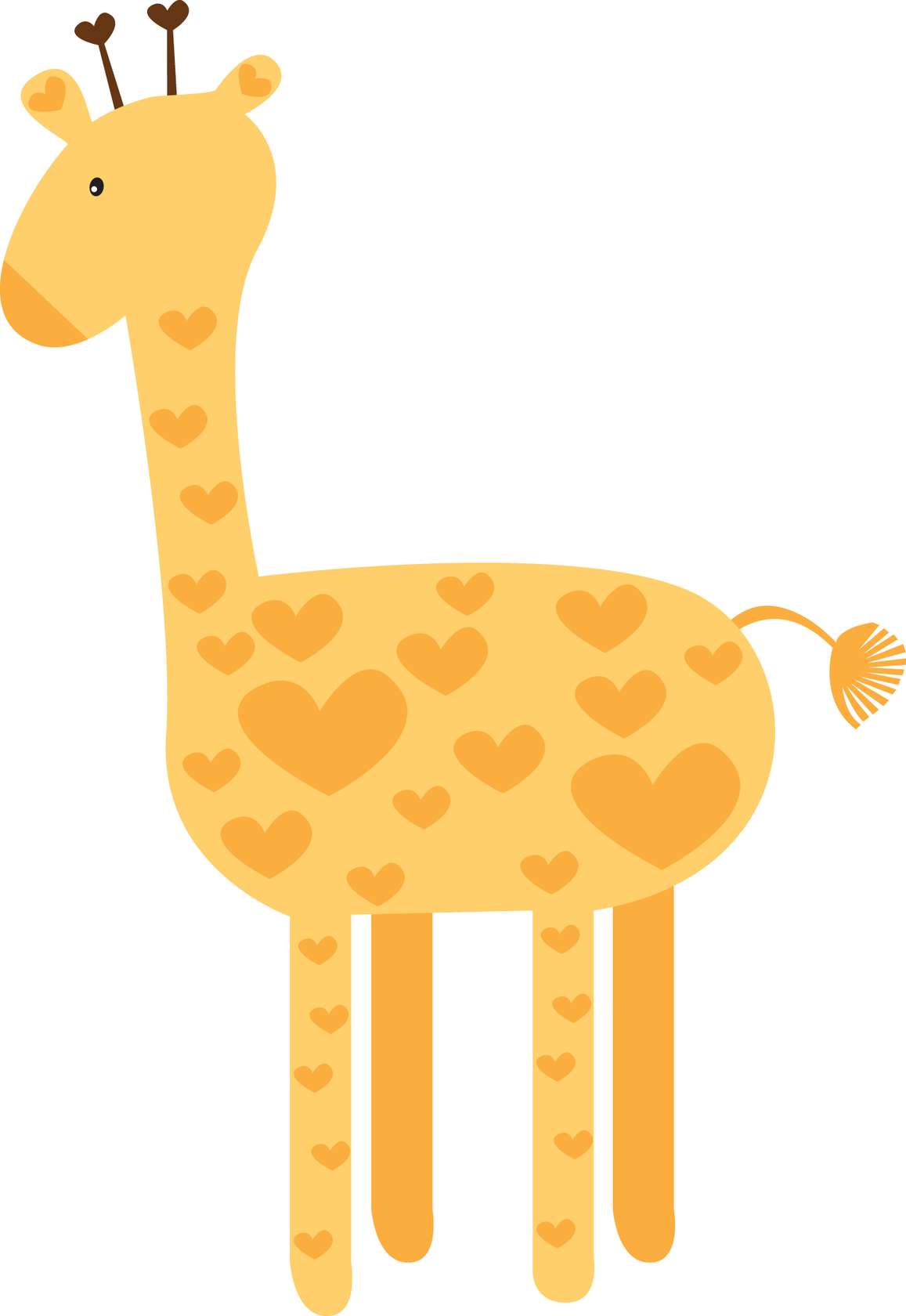 Girafa Com Padrão De Corações Animais Png Grátis Para Baixar