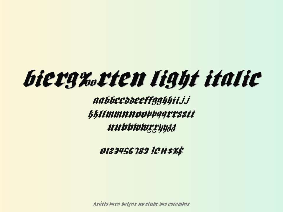 Fonte Bierg‰rten Light Italic Grátis Para Baixar