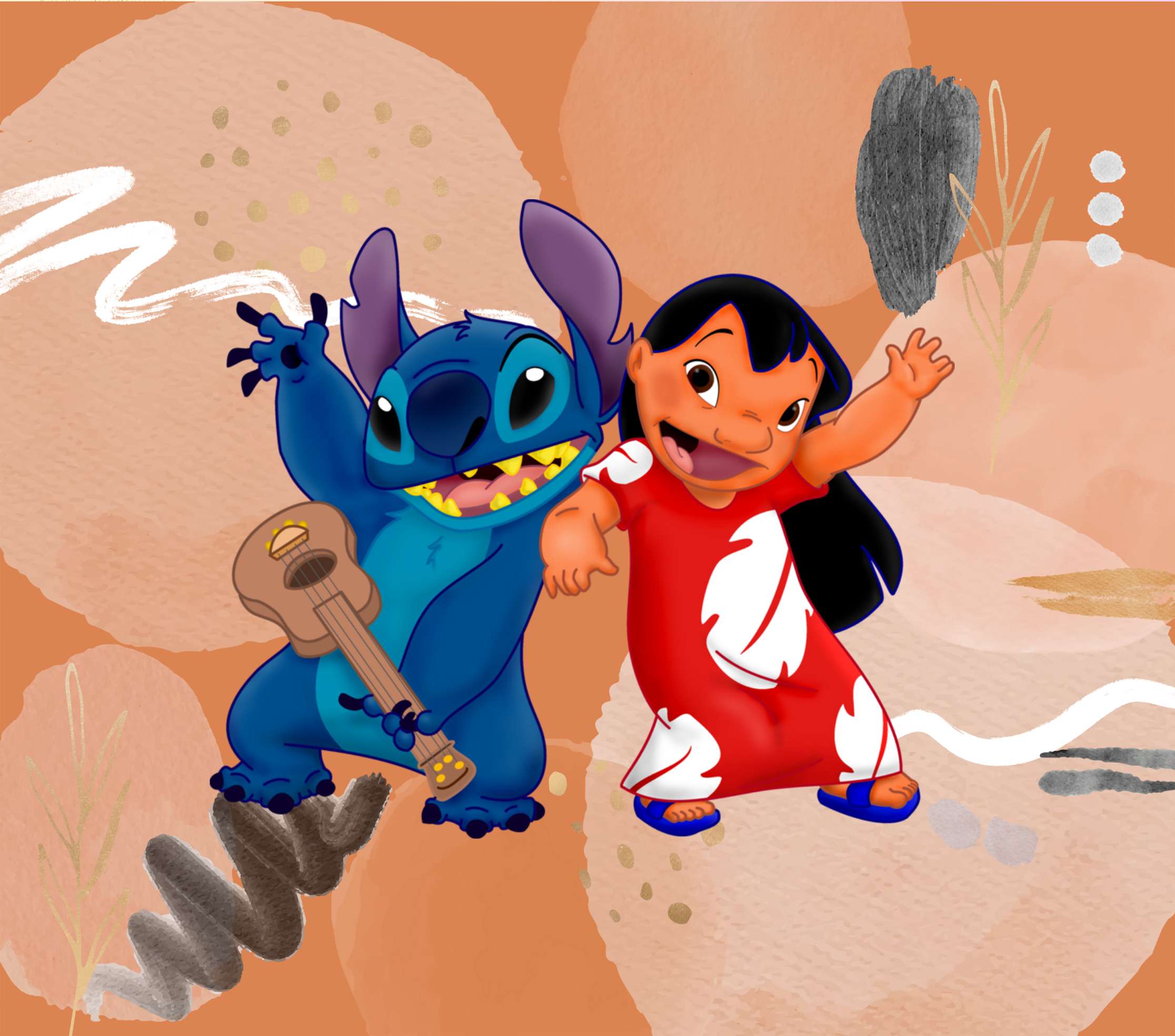 Ilustração De Stitch E Lilo Disney Desenho Animado Png Arte Para Caneca Grátis Pra Baixar Gold-30