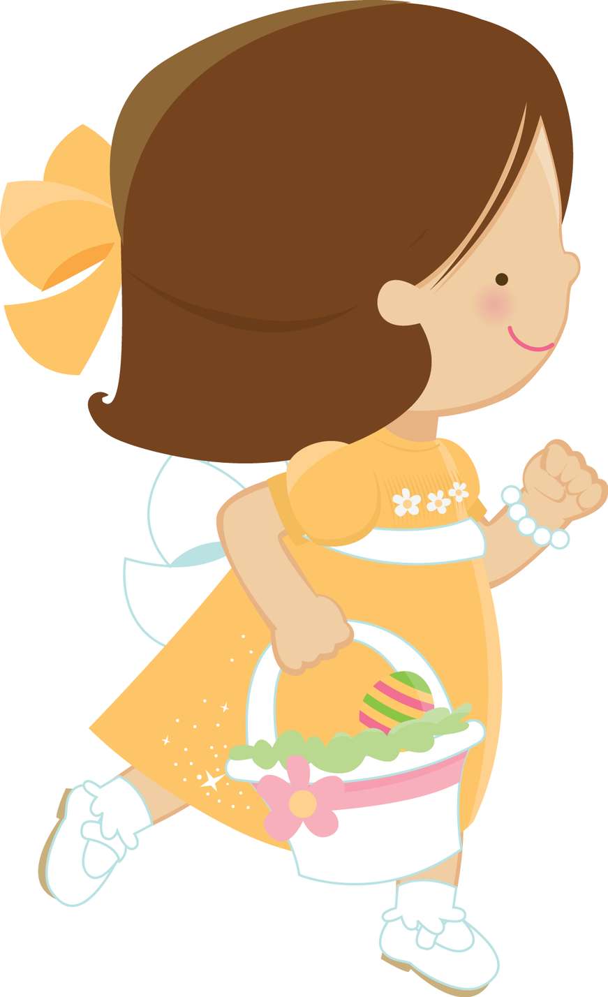 Menina Páscoa Com Cesta Páscoa Png Grátis Para Baixar