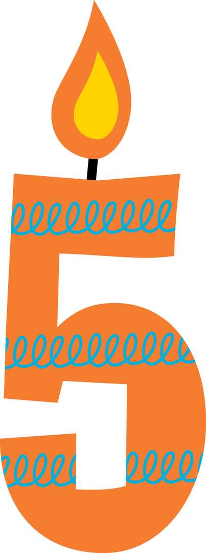 Elemento Numeral Aniversário Vela 5 Cinco Anos Png (3)